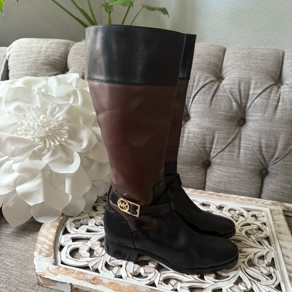 Michael Kors Tall Leather Roding Boots Women’s 9 - Picture 2 of 9
